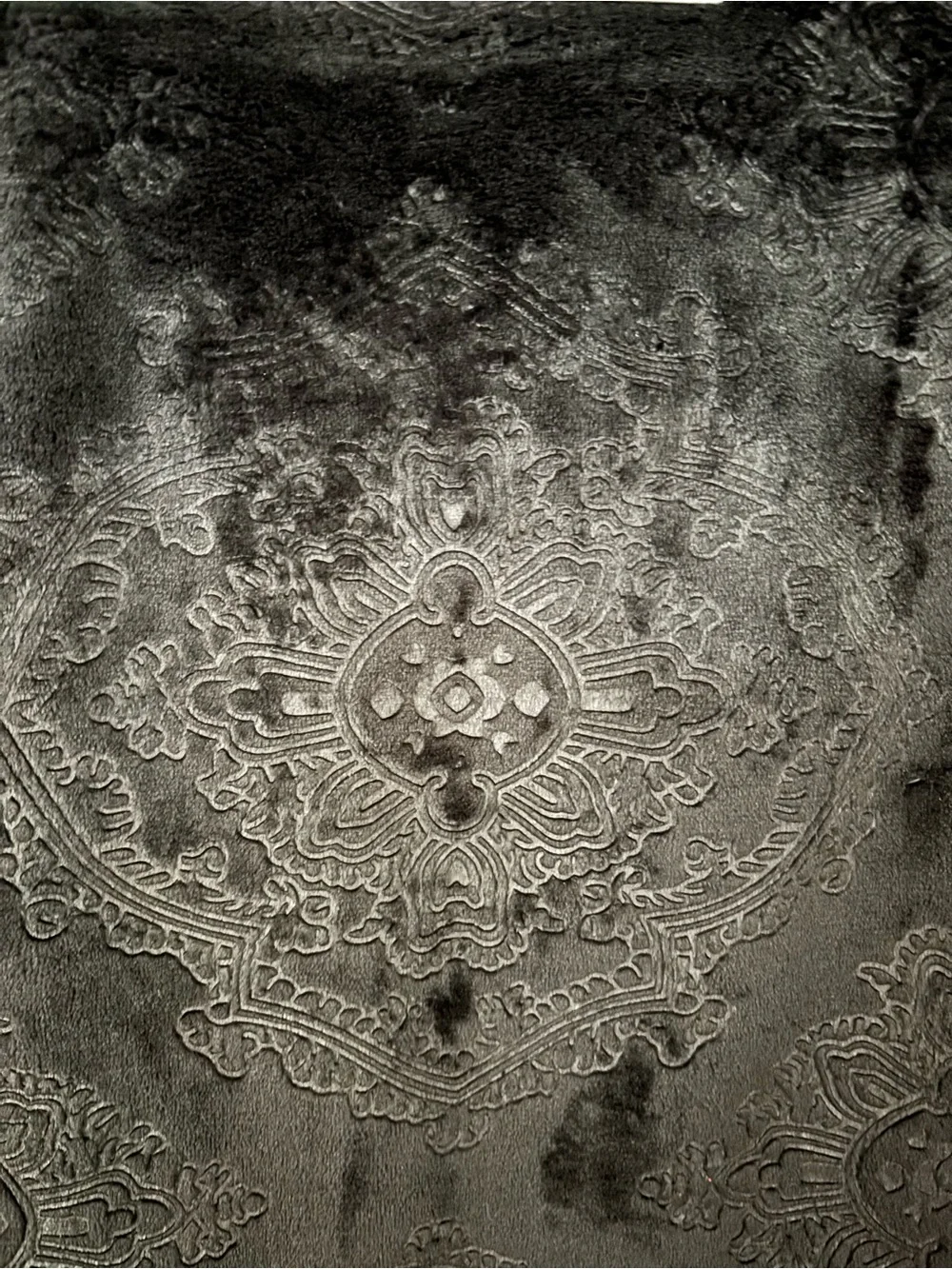 Black Throw blanket. Embossed Mandolin